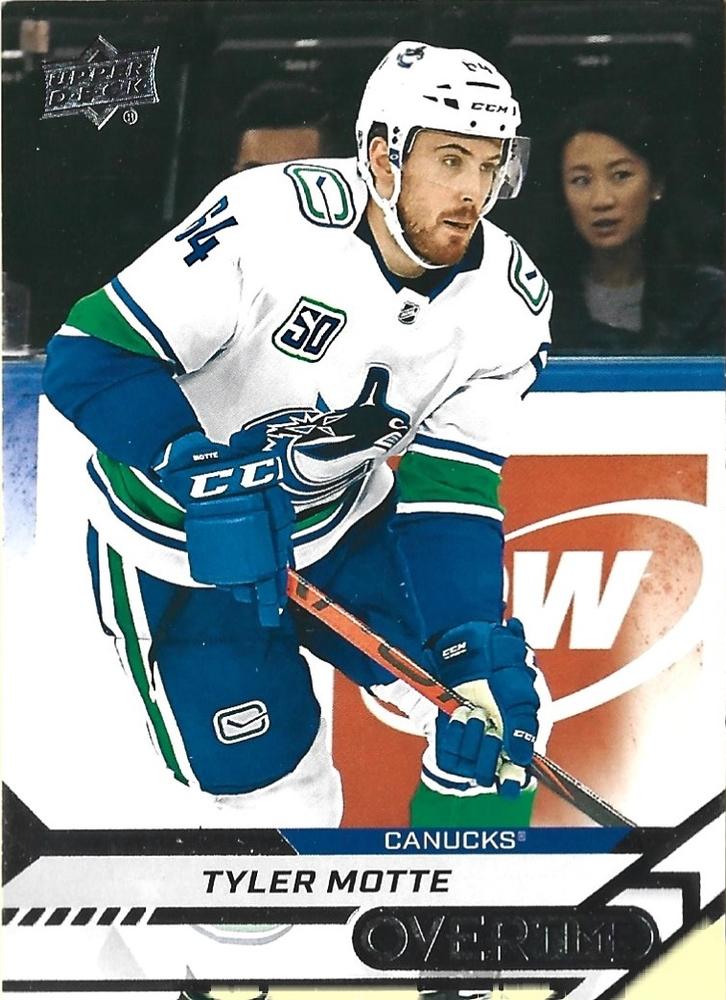 Tyler Motte #89 Vancouver Canucks | 2020-21 Upper Deck Overtime