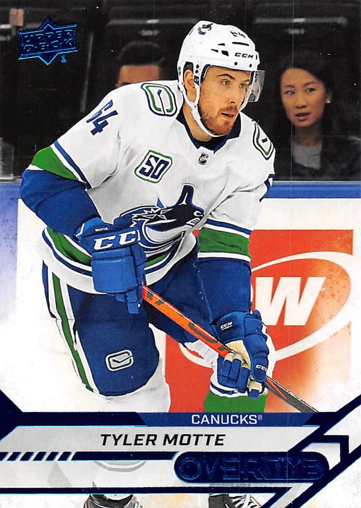 Tyler Motte #89 Vancouver Canucks | 2020-21 Upper Deck Overtime Blue Foil