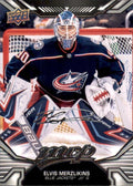 Elvis Merzlikins #90 Columbus Blue Jackets | 2022-23 Upper Deck MVP Silver Script