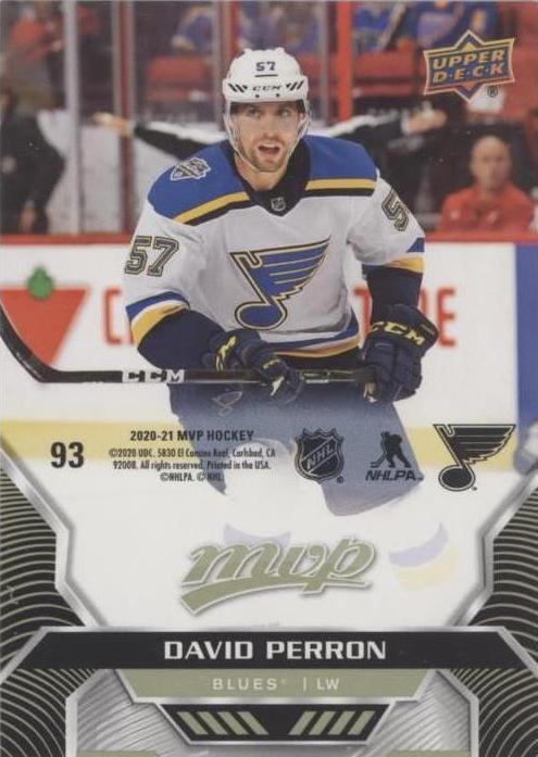 David Perron #93 St. Louis Blues | 2020-21 Upper Deck MVP Puzzle Backs