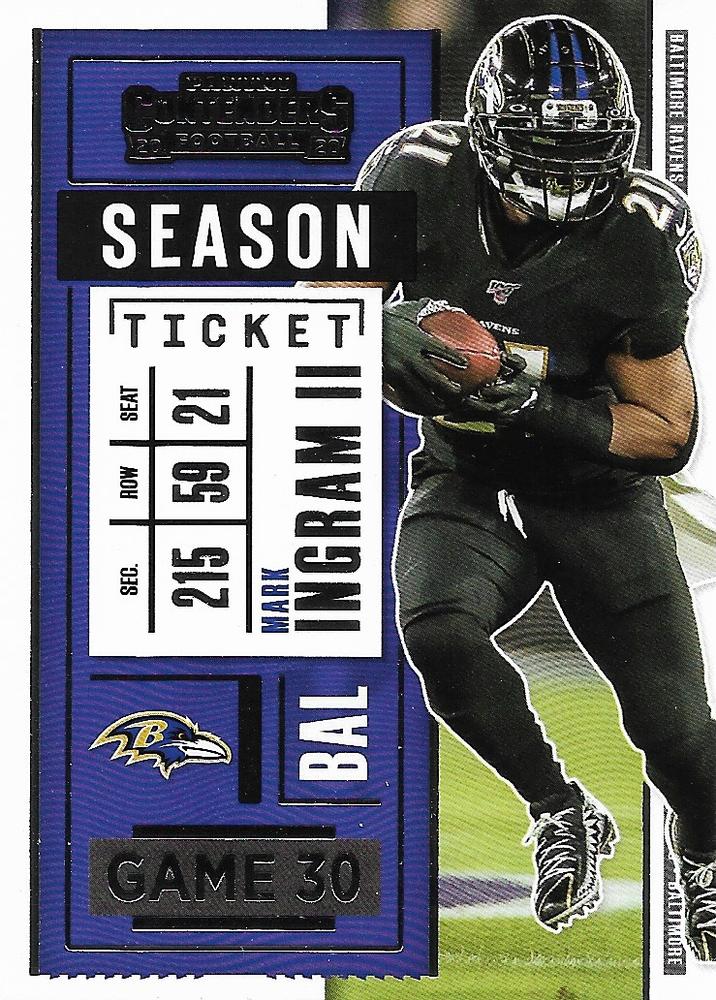 Mark Ingram II #94 Baltimore Ravens | 2020 Panini Contenders |  | NFL Football