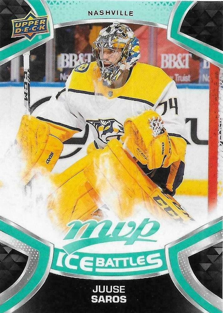 Juuse Saros #95 Nashville Predators | 2021-22 Upper Deck MVP Ice Battles