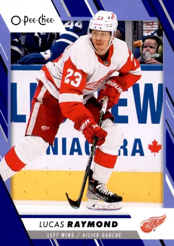 Lucas Raymond #98 Detroit Red Wings | 2023-24 O-Pee-Chee Blue Border