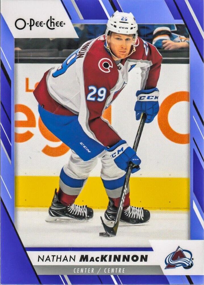 Nathan MacKinnon #9 Colorado Avalanche | 2023-24 O-Pee-Chee Blue Border