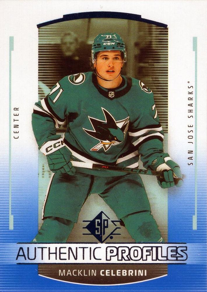 Macklin Celebrini #AP-15 San Jose Sharks | 2025-26 SP Hockey - Authentic Profiles Blue
