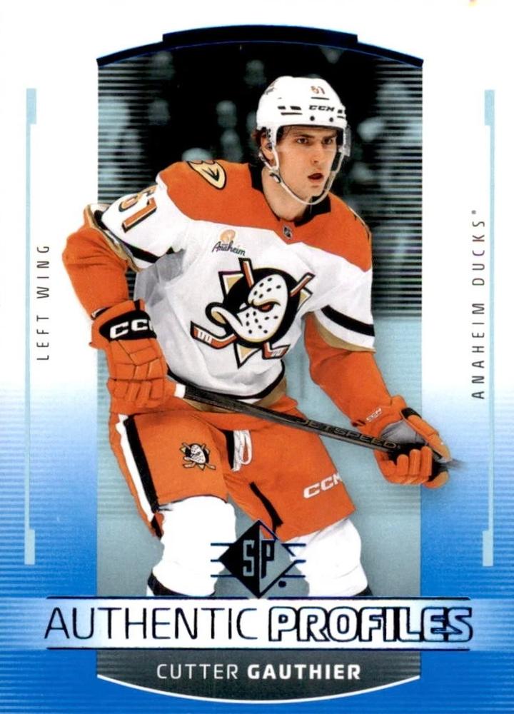Cutter Gauthier #AP-1 Anaheim Ducks | 2025-26 SP Hockey - Authentic Profiles Blue