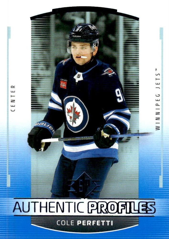 Cole Perfetti #AP-20 Winnipeg Jets | 2025-26 SP Hockey - Authentic Profiles Blue
