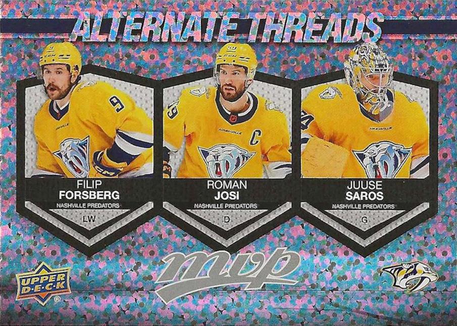 Filip Forsberg / Roman Josi / Juuse Saros #AT-11 Nashville Predators | 2023-24 Upper Deck MVP Alternate Threads