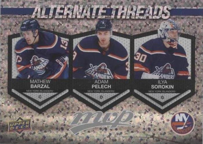 Mathew Barzal / Adam Pelech / Ilya Sorokin #AT-14 New York Islanders | 2023-24 Upper Deck MVP Alternate Threads