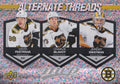 David Pastrnak / Charlie McAvoy / Jeremy Swayman #AT-17 Boston Bruins | 2023-24 Upper Deck MVP Alternate Threads