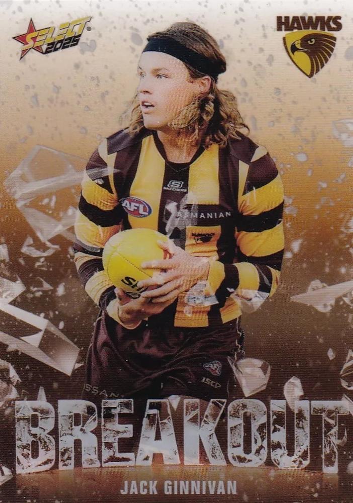 Jack Ginnivan #B47 Hawthorn Hawks | 2025 Select AFL Footy Stars - Breakout