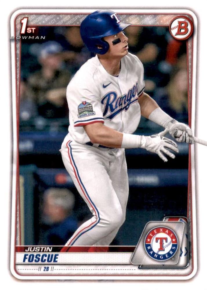 Justin Foscue #BD-124 Texas Rangers | 2020 Bowman Draft