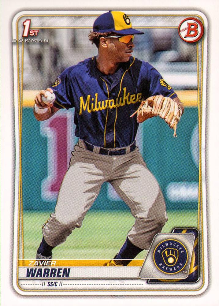 Zavier Warren #BD-97 Milwaukee Brewers | 2020 Bowman Draft