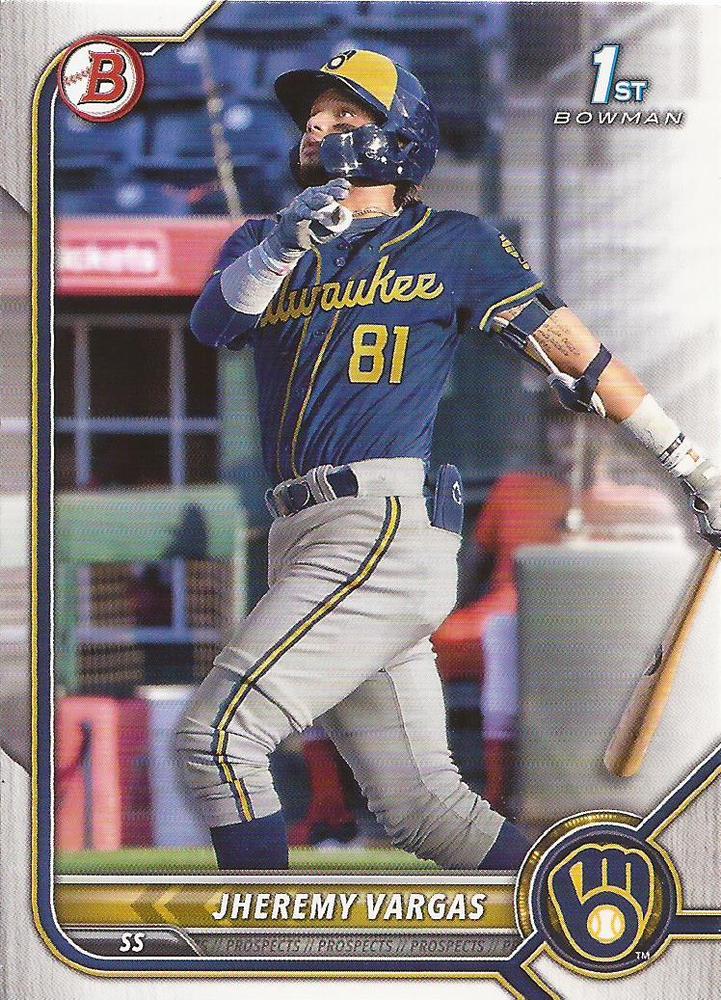 Jheremy Vargas #BP-144 Milwaukee Brewers | 2022 Bowman Prospects