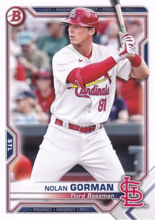 Nolan Gorman #BP-90 St. Louis Cardinals | 2021 Bowman Prospects