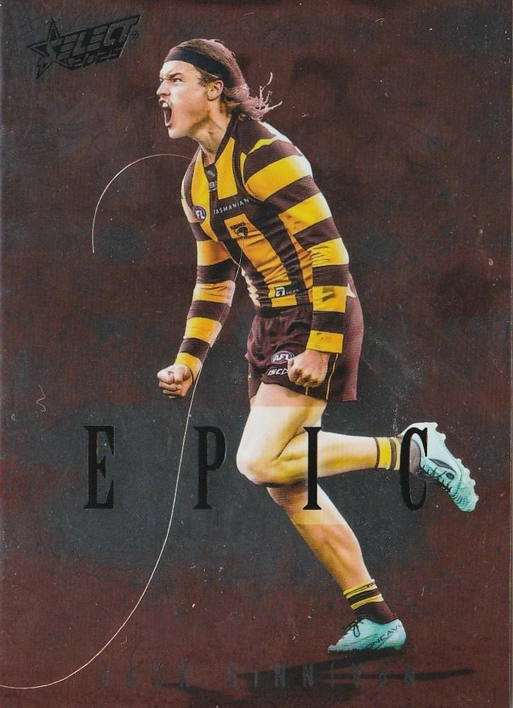Jack Ginnivan #ER49 Hawthorn Hawks | 2025 Select AFL Footy Stars - Epic Red