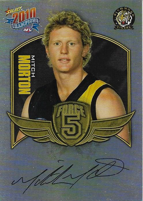 Mitch Morton #FFS59 Richmond Tigers | 2010 Select AFL Champions - Force 5 Foil Signatures