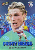 Cody Weightman #FH108 Western Bulldogs | 2025 Select AFL Footy Stars - Footy Heads
