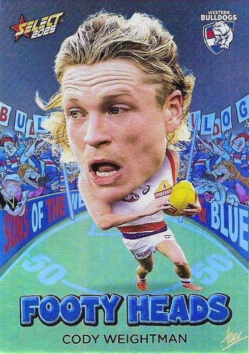 Cody Weightman #FH108 Western Bulldogs | 2025 Select AFL Footy Stars - Footy Heads