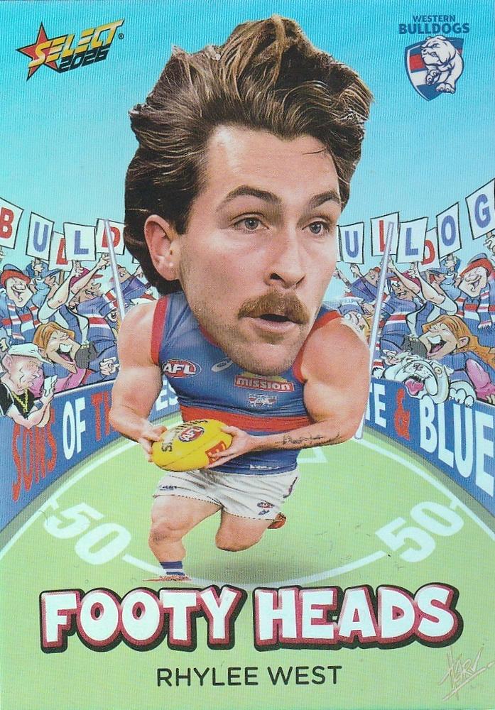 Rhylee West #FH108 Western Bulldogs | 2026 Select AFL Footy Stars - Footy Heads