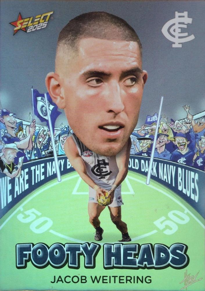 Jacob Weitering #FH18 Carlton Blues | 2025 Select AFL Footy Stars - Footy Heads