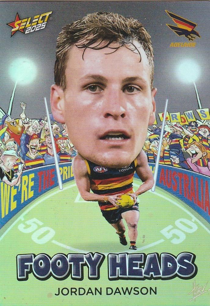 Jordan Dawson #FH1 Adelaide Crows | 2025 Select AFL Footy Stars - Footy Heads