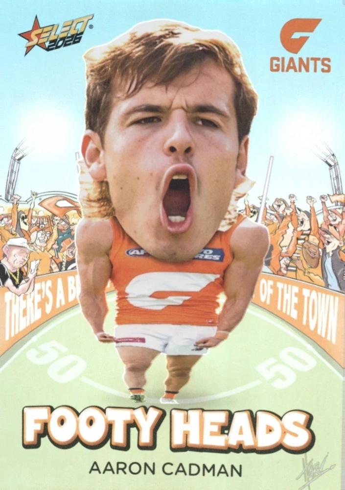 Aaron Cadman #FH43 Greater Western Sydney Giants | 2026 Select AFL Footy Stars - Footy Heads