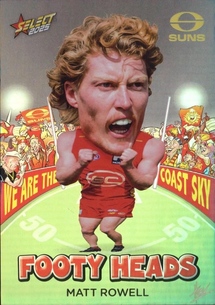 Matt Rowell #FH53 Gold Coast Suns | 2025 Select AFL Footy Stars - Footy Heads