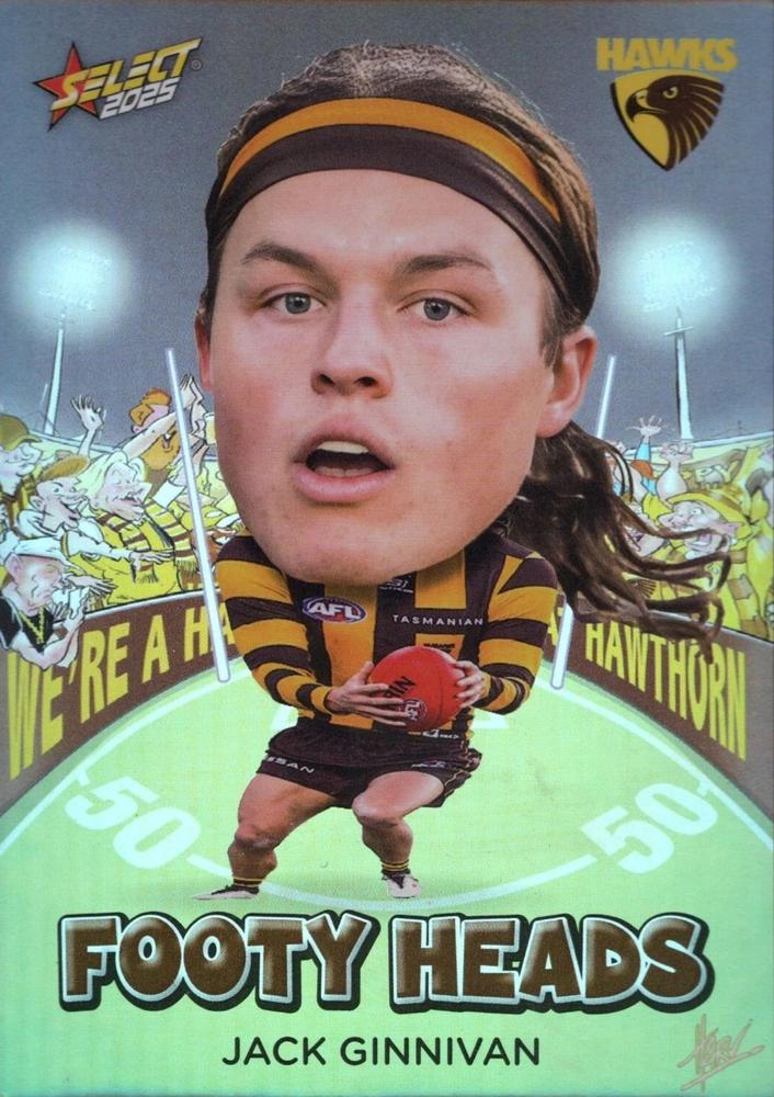 Jack Ginnivan #FH56 Hawthorn Hawks | 2025 Select AFL Footy Stars - Footy Heads