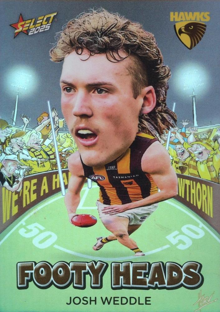 Josh Weddle #FH60 Hawthorn Hawks | 2025 Select AFL Footy Stars - Footy Heads