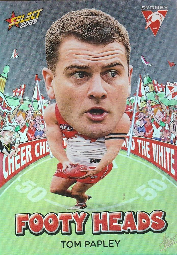 Tom Papley #FH94 Sydney Swans | 2025 Select AFL Footy Stars - Footy Heads