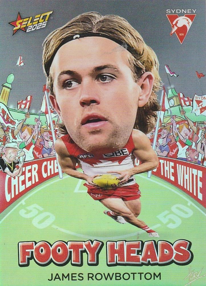 James Rowbottom #FH95 Sydney Swans | 2025 Select AFL Footy Stars - Footy Heads