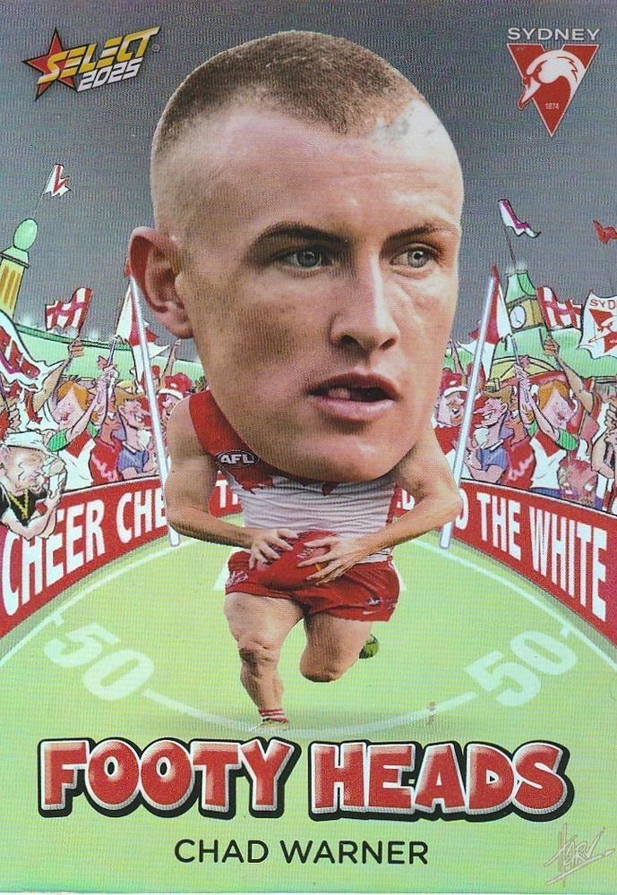 Chad Warner #FH96 Sydney Swans | 2025 Select AFL Footy Stars - Footy Heads