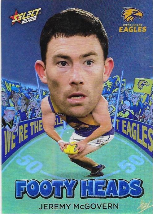 Jeremy McGovern #FH99 West Coast Eagles | 2025 Select AFL Footy Stars - Footy Heads