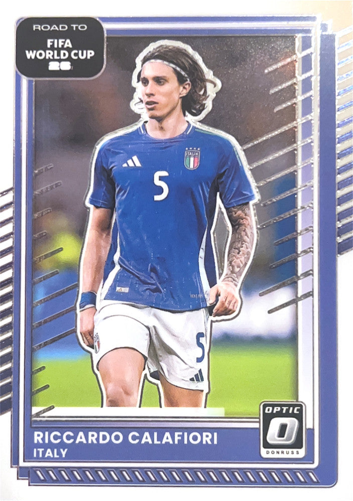Riccardo Calafiori #116 Italy | 2025-26 Donruss Road to FIFA World Cup Optic Parallel