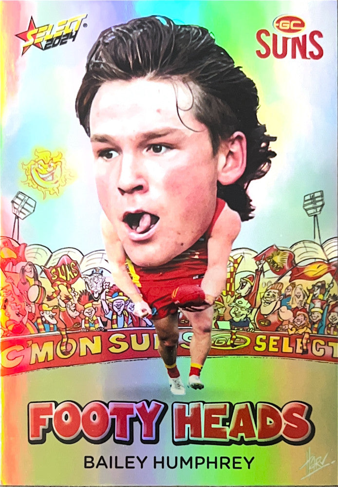 Bailey Humphrey #FH42 Gold Coast Suns | Footy Heads 2024 Select AFL Footy Stars