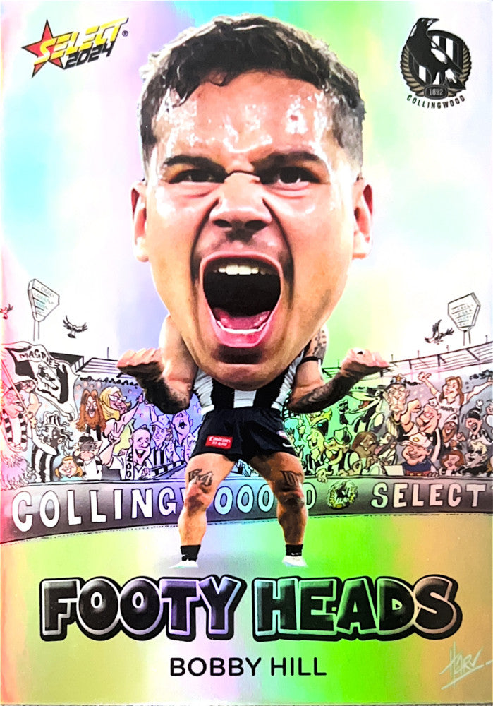 Bobby Hill #FH18 Collingwood Magpies | Footy Heads 2024 Select AFL Footy Stars