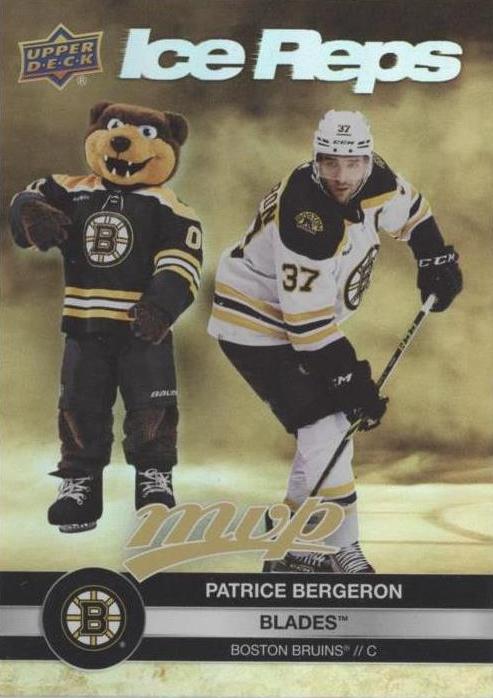 Patrice Bergeron / Blades #IR-21 Boston Bruins | 2023-24 Upper Deck MVP Ice Reps Gold