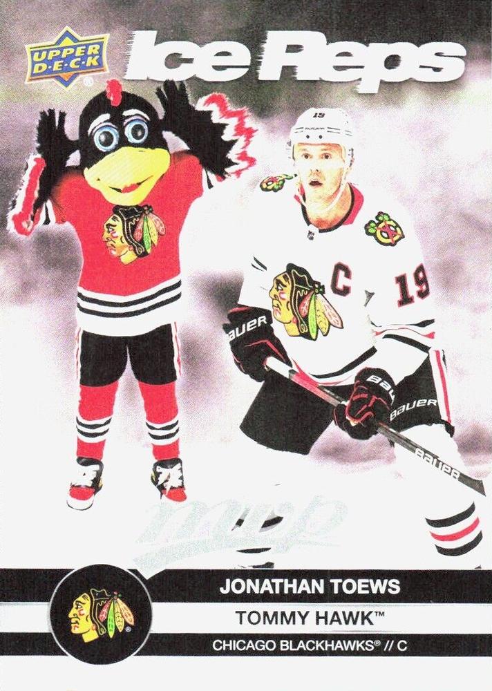 Jonathan Toews / Tommy Hawk #IR-2 Chicago Blackhawks | 2023-24 Upper Deck MVP Ice Reps
