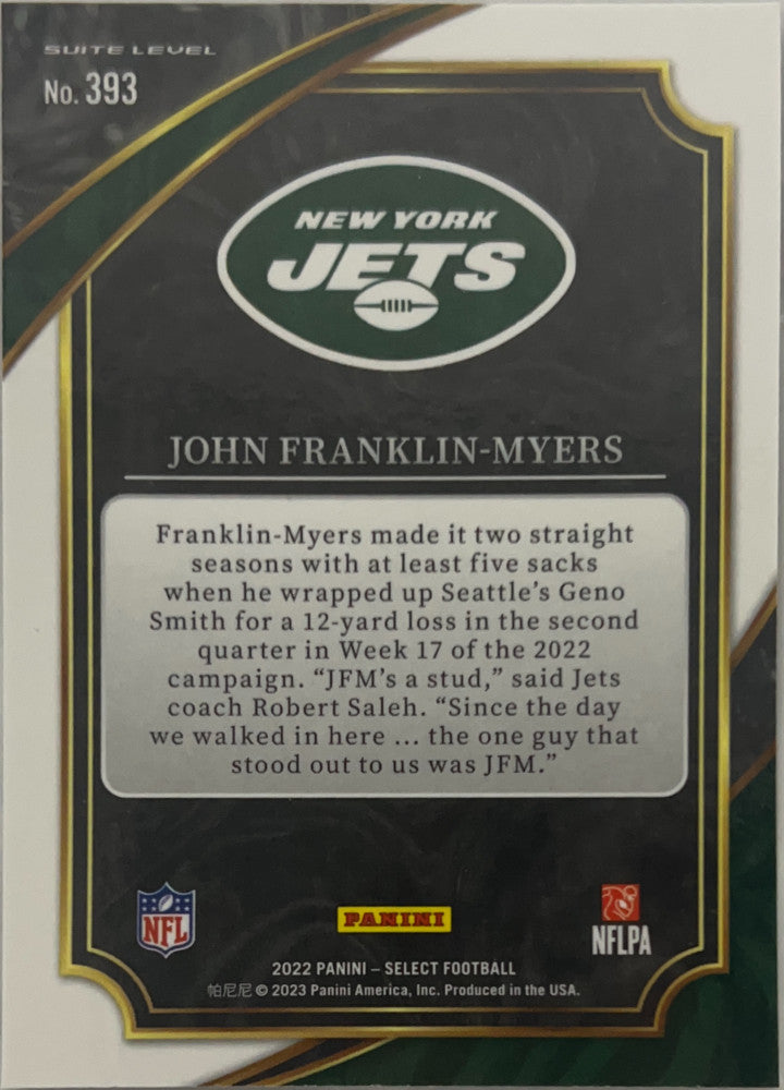 John Franklin-Myers #393 - VERY GOOD - Back