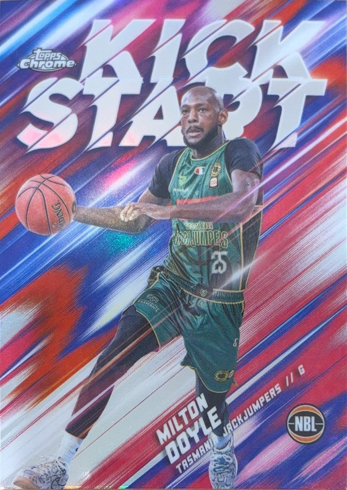 Milton Doyle #KS-10 | 2024-25 Topps Chrome NBL Kick Start Refractor (front)