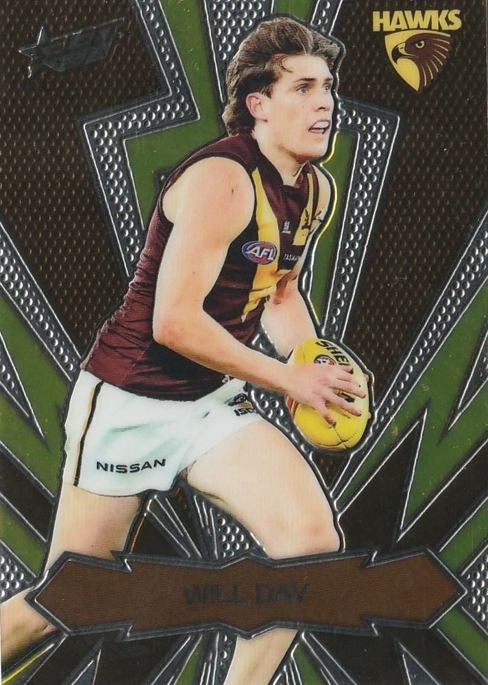 Will Day #LT110 Hawthorn Hawks | 2025 Select AFL Footy Stars - Luminous Thunderbolt