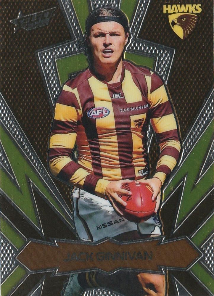 Jack Ginnivan #LT112 Hawthorn Hawks | 2025 Select AFL Footy Stars - Luminous Thunderbolt