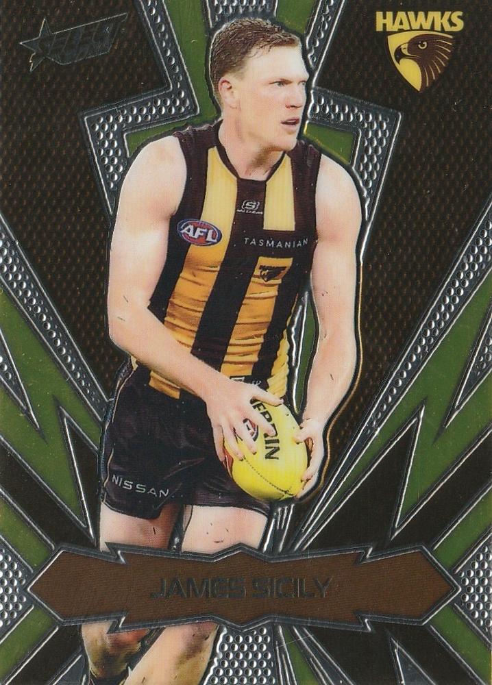 James Sicily #LT117 Hawthorn Hawks | 2025 Select AFL Footy Stars - Luminous Thunderbolt