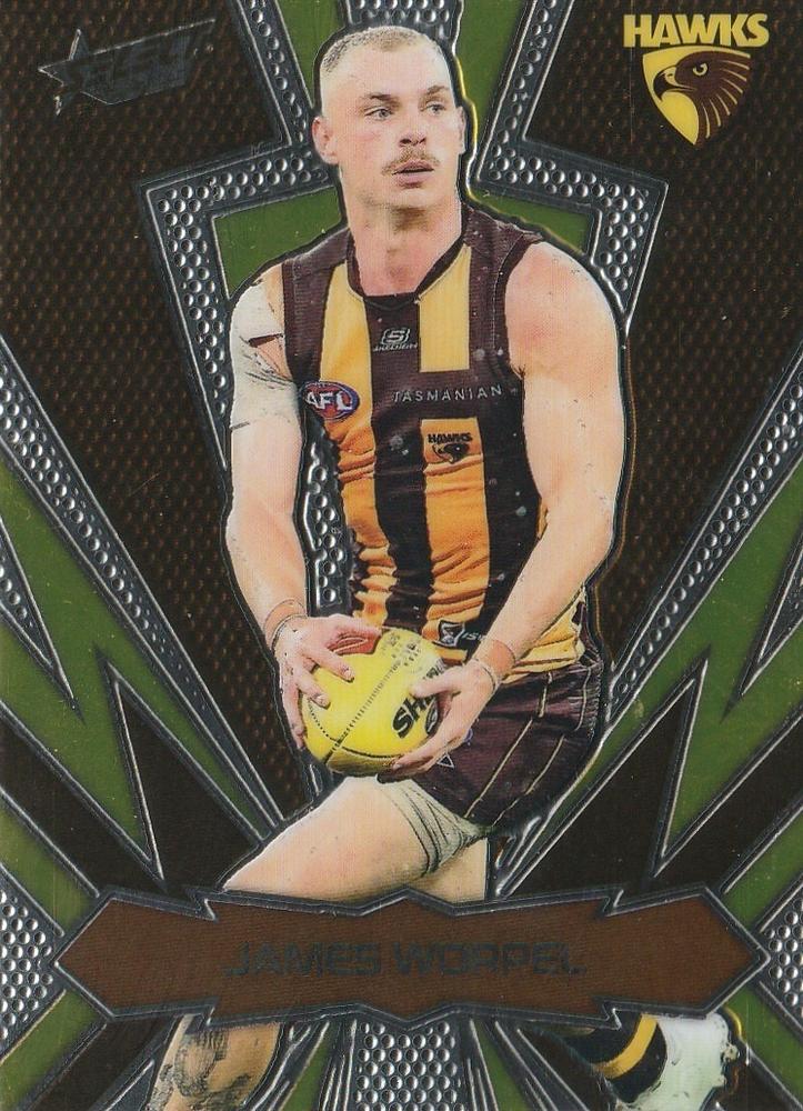 James Worpel #LT120 Hawthorn Hawks | 2025 Select AFL Footy Stars - Luminous Thunderbolt