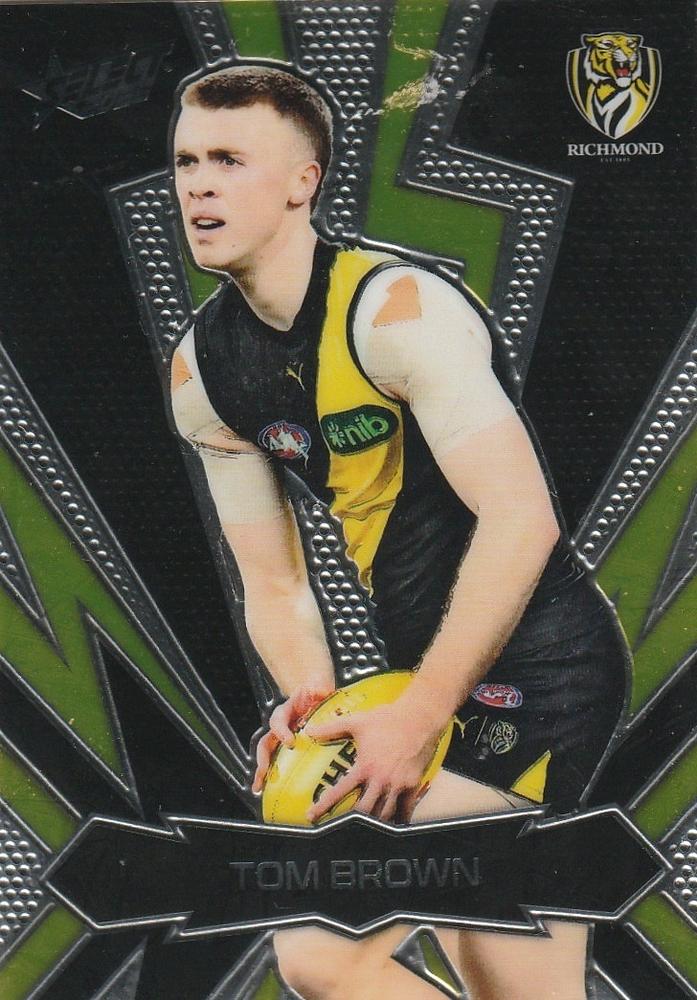Tom Brown #LT158 Richmond Tigers | 2025 Select AFL Footy Stars - Luminous Thunderbolt