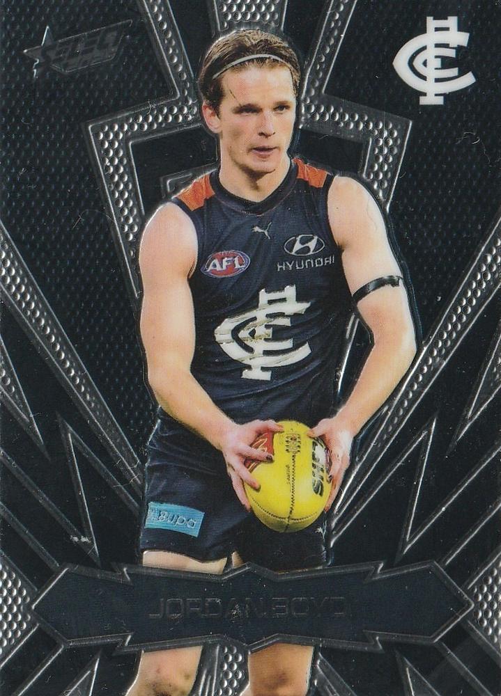 Jordan Boyd #LT26 Carlton Blues | 2025 Select AFL Footy Stars - Luminous Thunderbolt