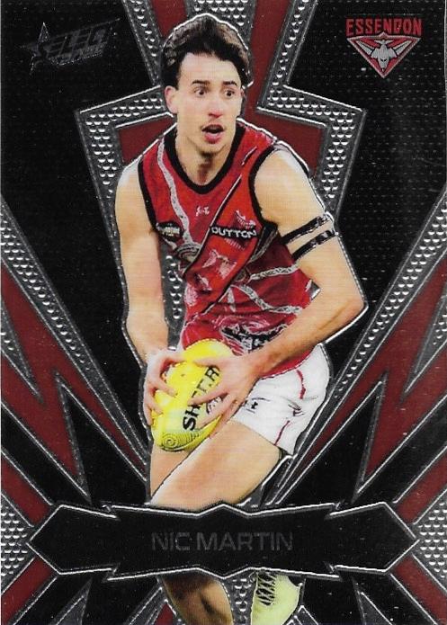 Nic Martin #LT56 Essendon Bombers | 2025 Select AFL Footy Stars - Luminous Thunderbolt