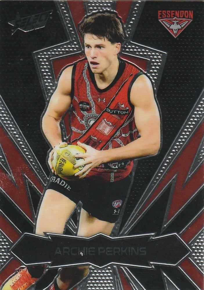 Archie Perkins #LT60 Essendon Bombers | 2025 Select AFL Footy Stars - Luminous Thunderbolt