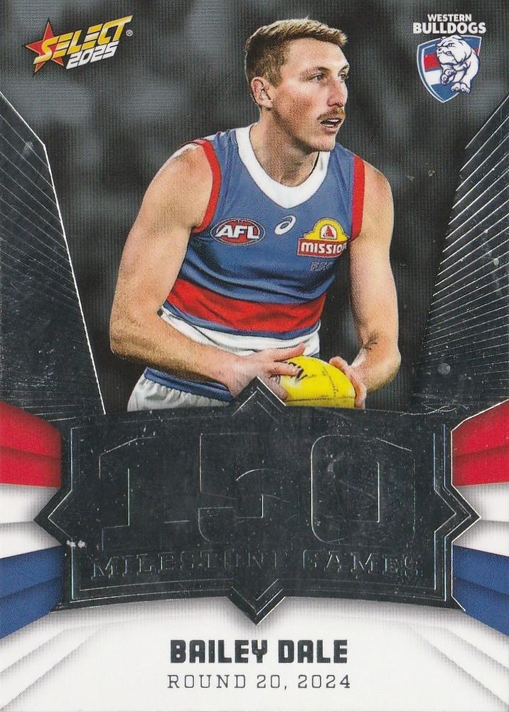 Bailey Dale #MG102 Western Bulldogs | 2025 Select AFL Footy Stars - Milestone Games